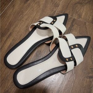 Elegant Black and White Women's Sandals
